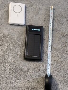 Portable Solar Power Bank Charger with 4 Built-In Cables & Dual LED Flashlight